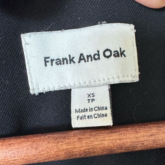 Frank and Oak Black Waist-tie Dress with Front Button Detail. Size XS. - Picture 2 of 5